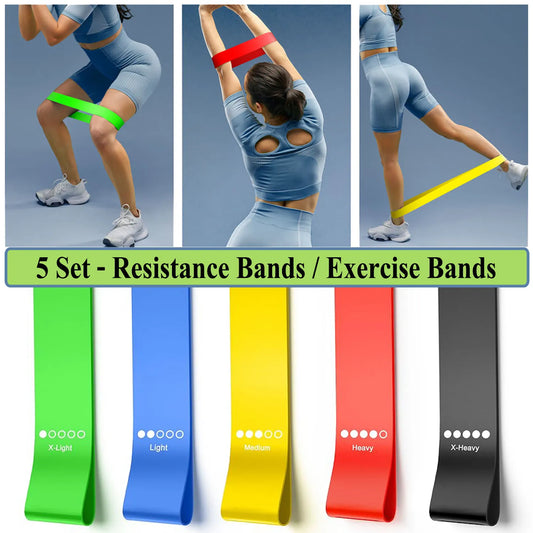 Elastic yoga band set (5pc)